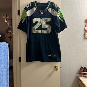 NFL Navy and Lime Green Men's Jersey